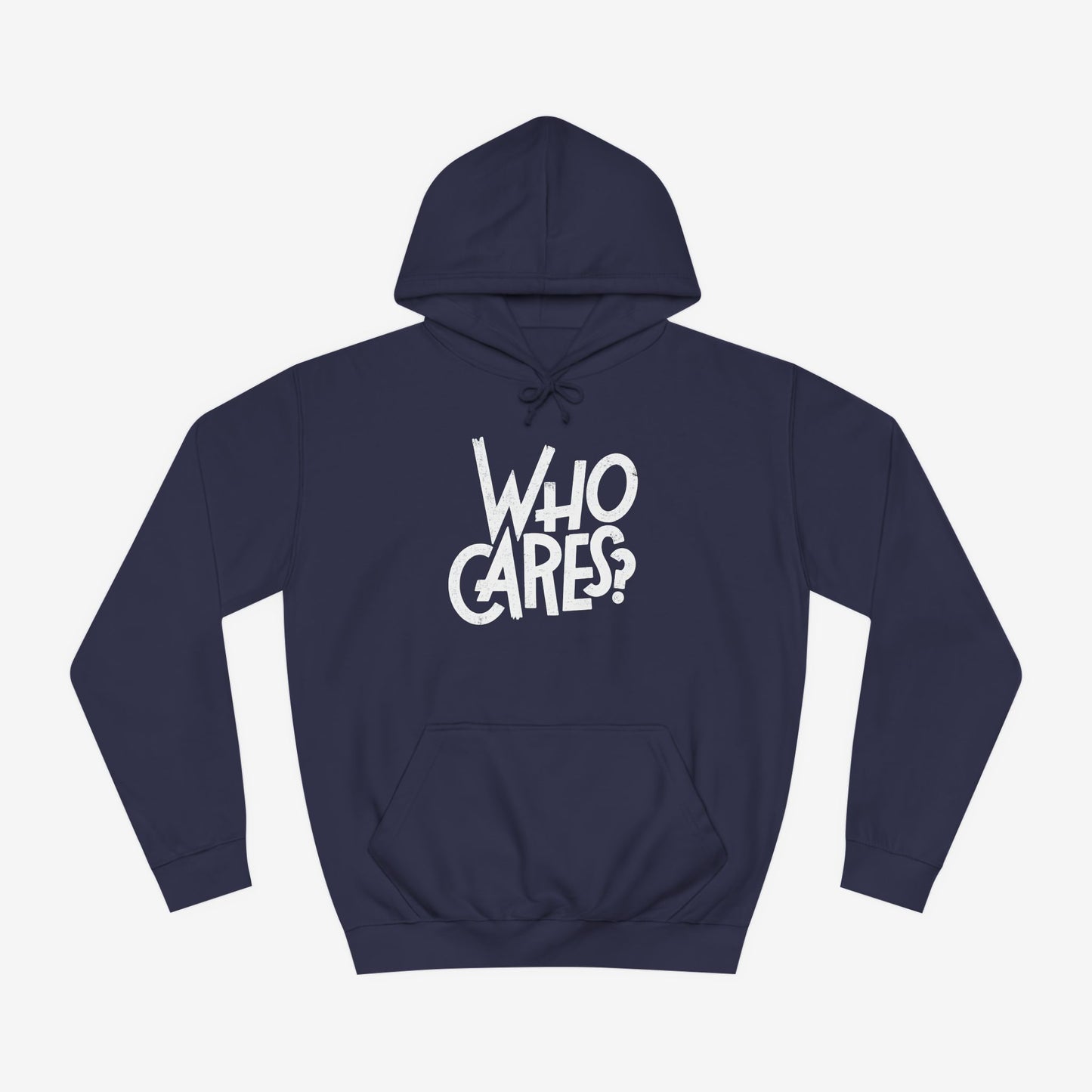 Who cares Custom Hoodie Design Oxford Navy XS 