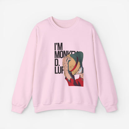 Monkey D Luffy Unisex Sweatshirt S Light Pink 