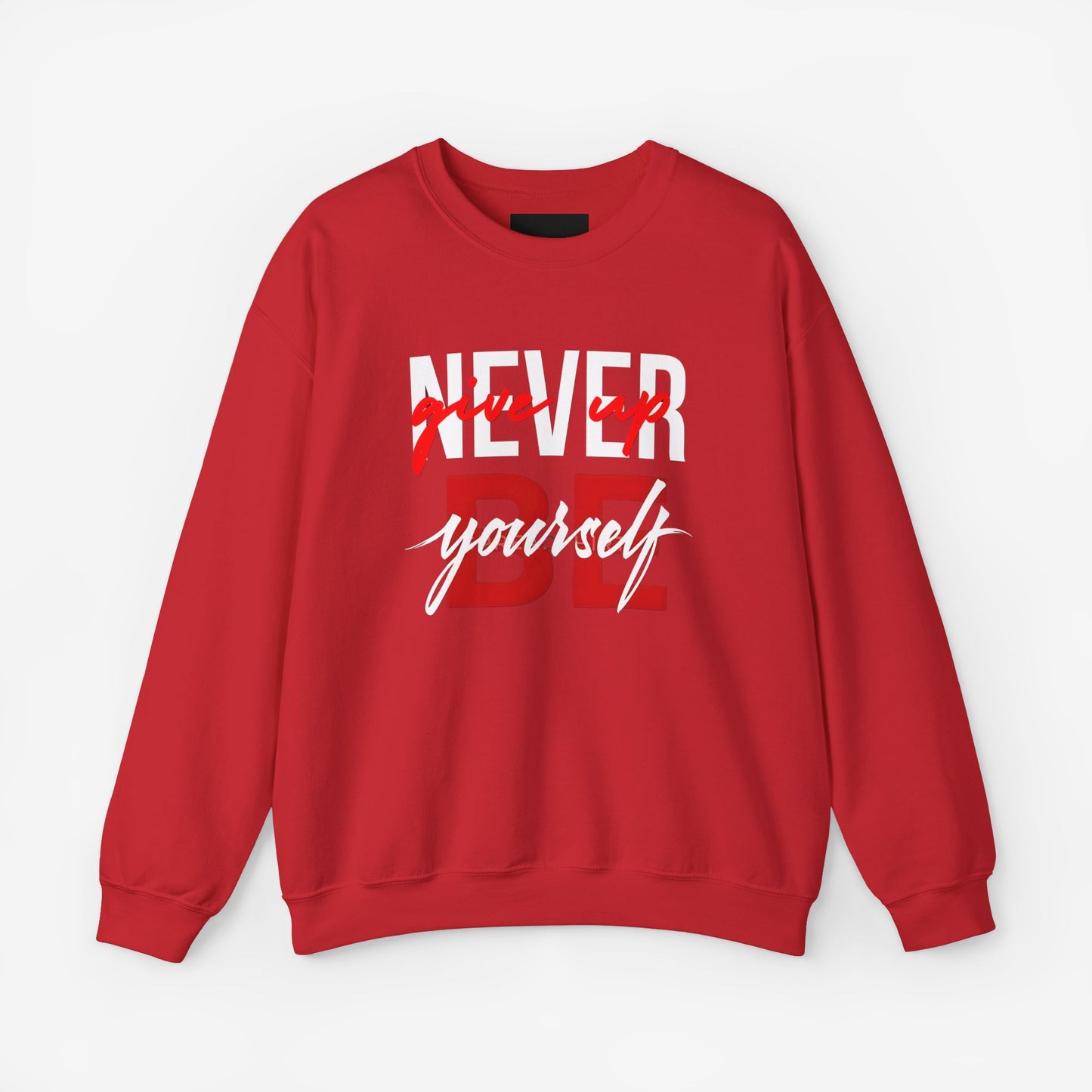 NEVER GIVE UP Sweatshirt Red S 