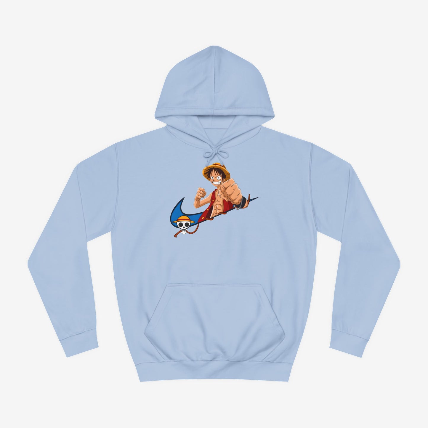 Nike Luffy Custom Hoodie Design Sky Blue XS 