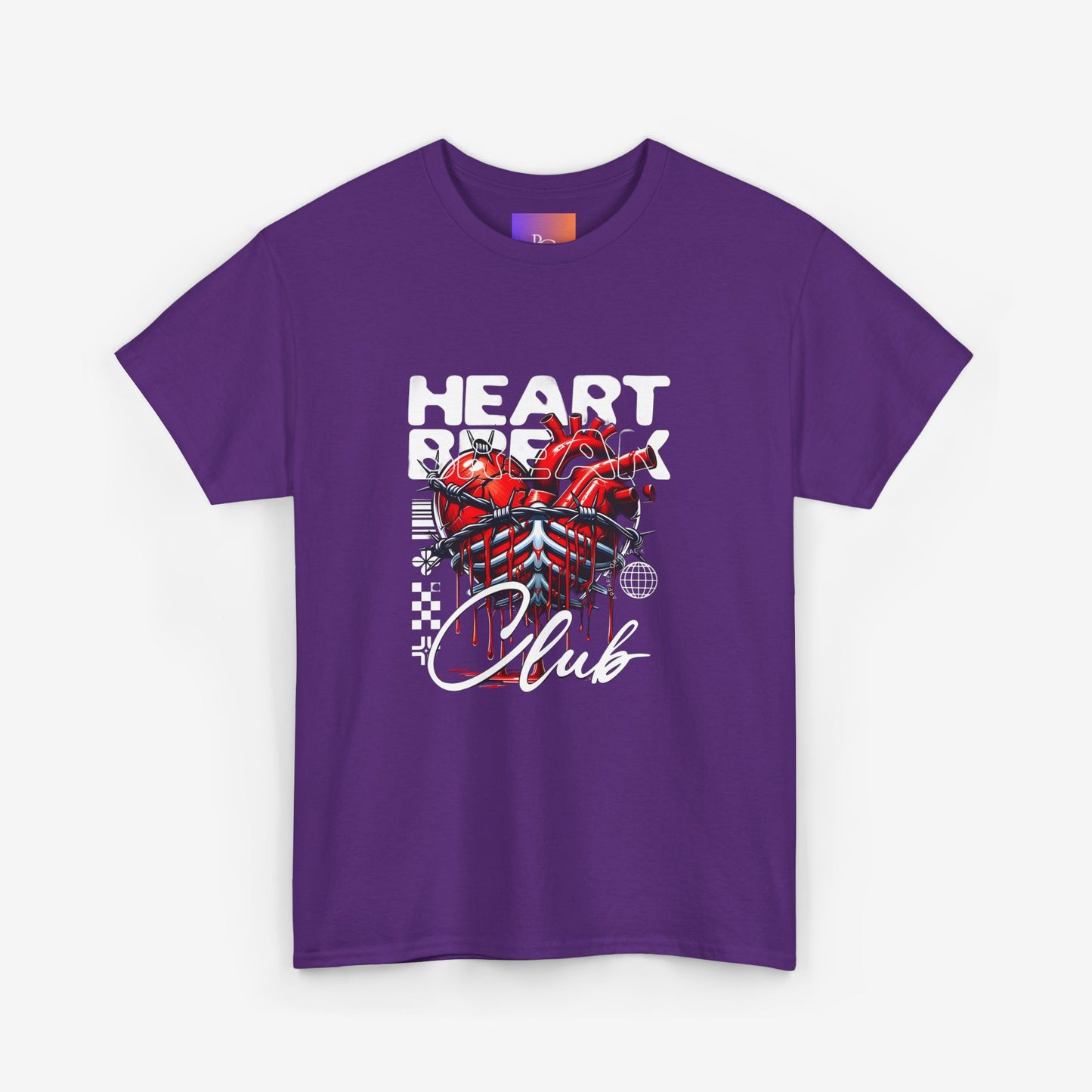 Graphics Heart Design Tee Purple S 