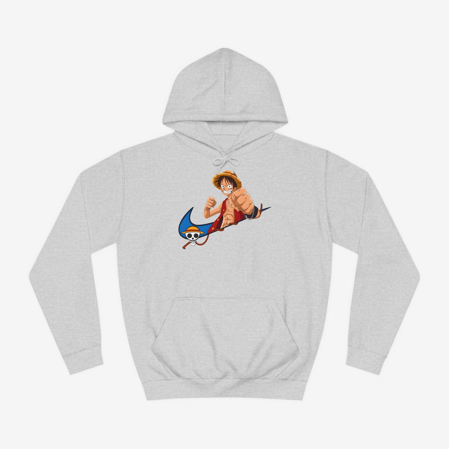 Nike Luffy Custom Hoodie Design Heather Grey XS 