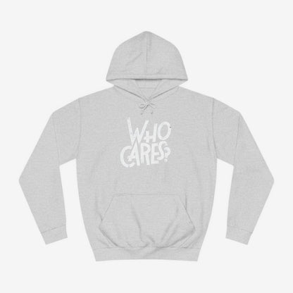 Who cares Custom Hoodie Design Heather Grey XS 