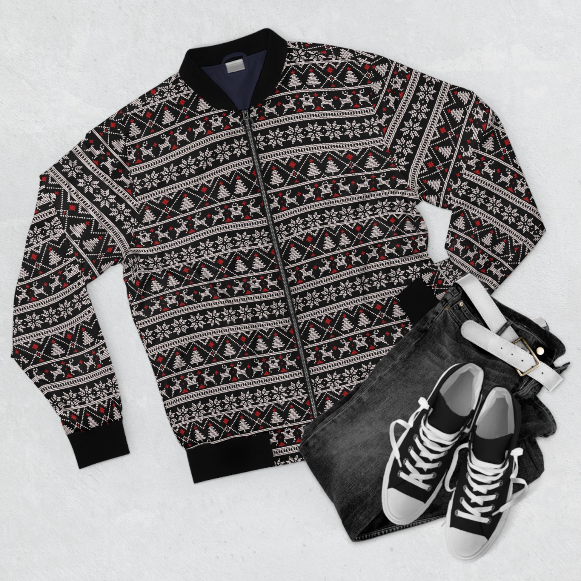 Men's Bomber Jacket Christmas Design 