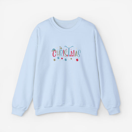 Christmas Crewneck Sweatshirt Light Blue S 