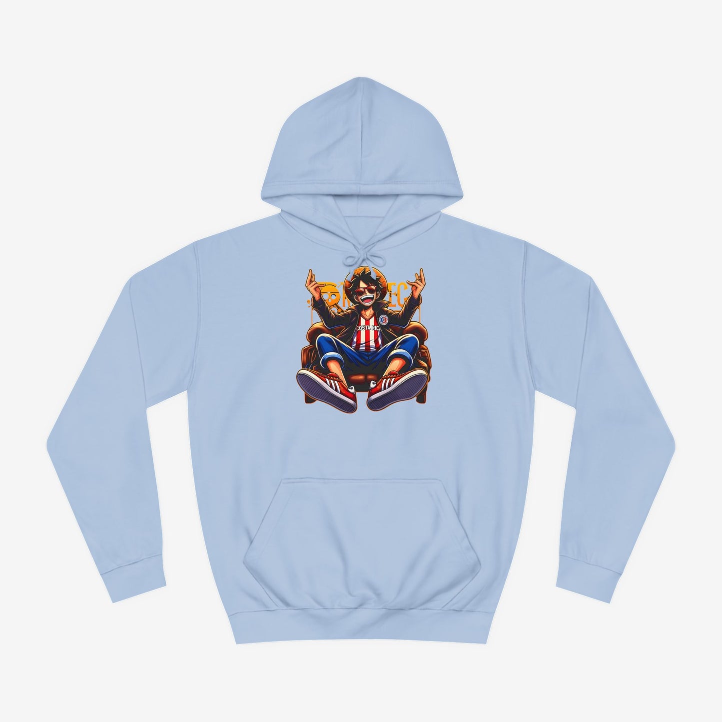 One Piece Luffy Custom Hoodie Sky Blue XS 