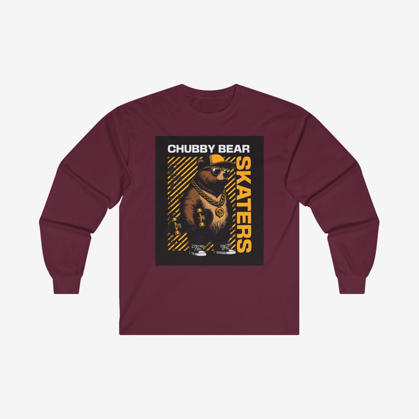 Chubby Bear Long Sleeve T Shirt S Maroon 