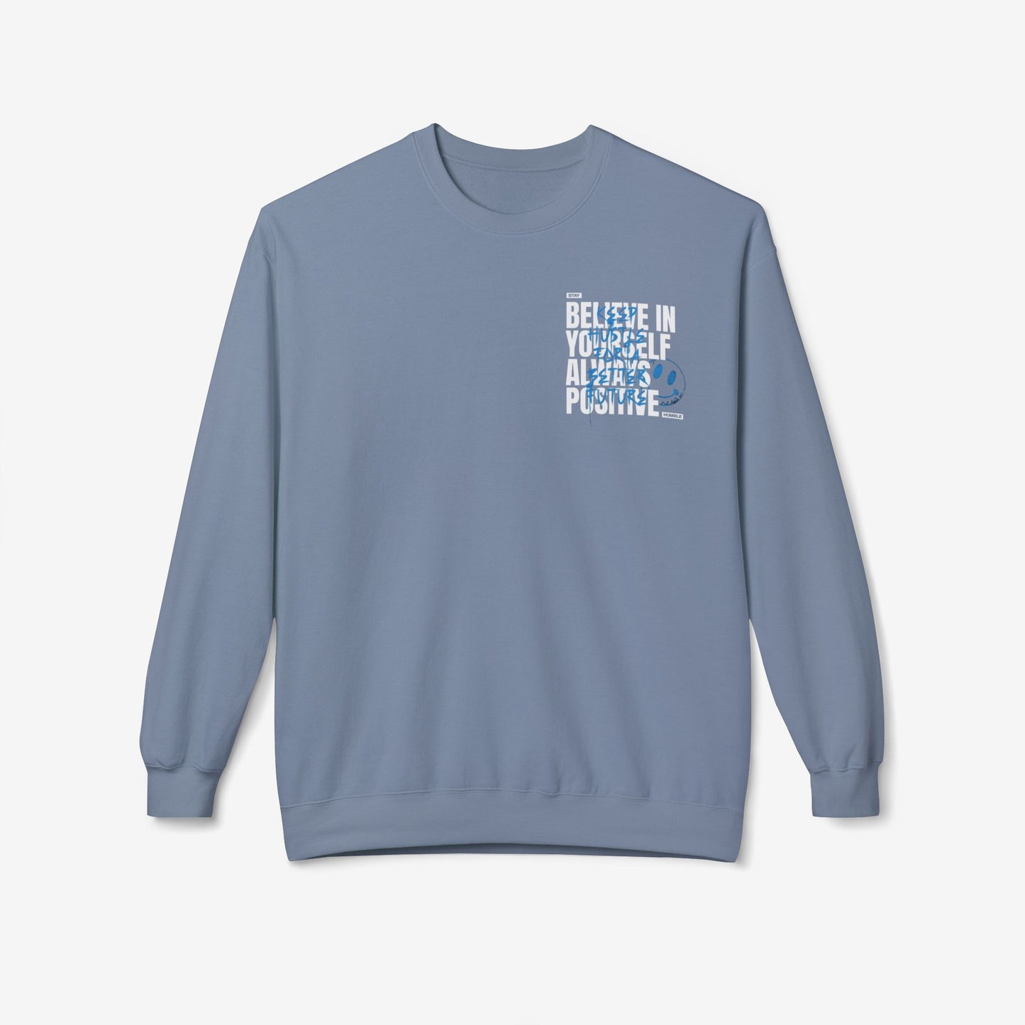 Believe in yourself crewneck sweatshirt Stone Blue S 