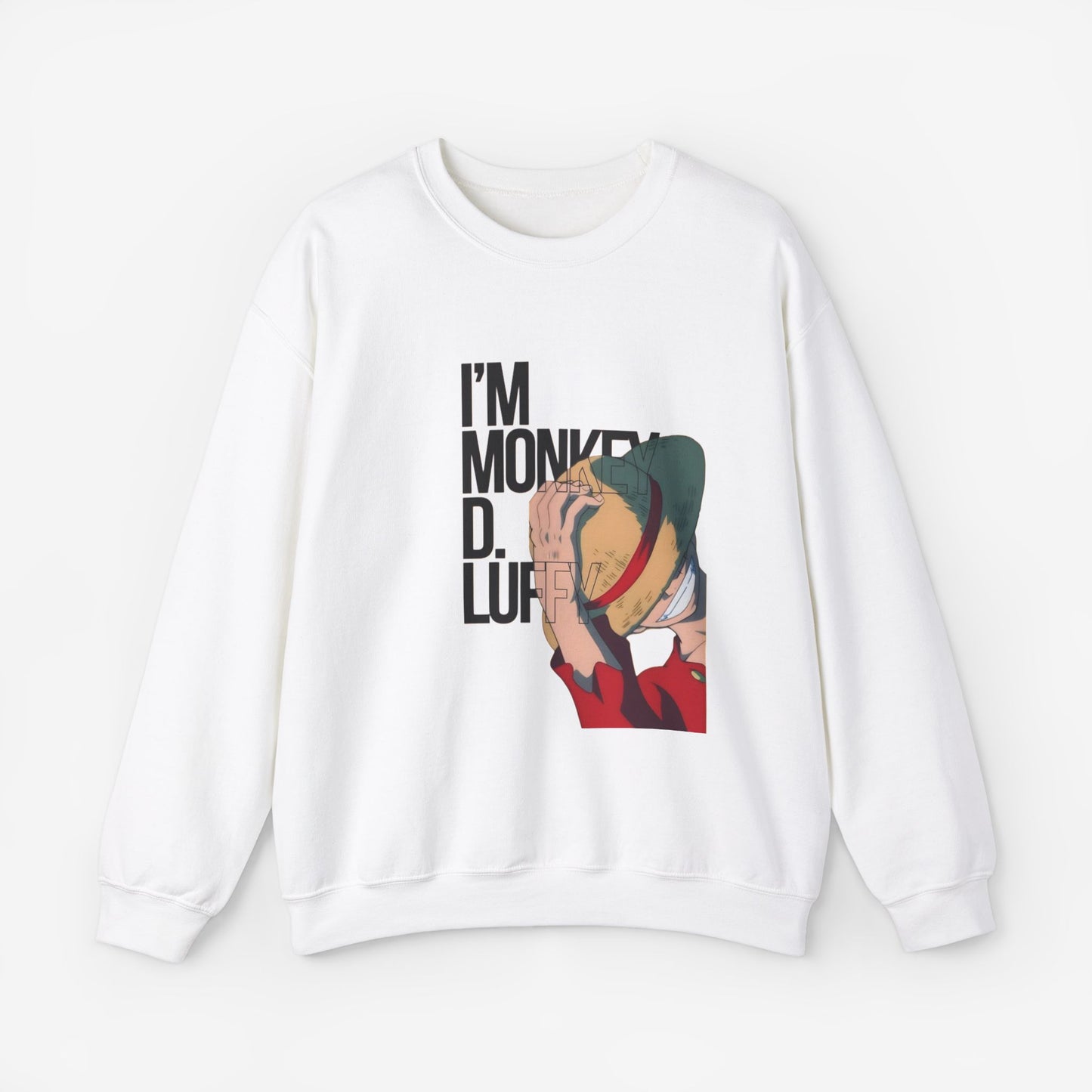 Monkey D Luffy Unisex Sweatshirt S White 