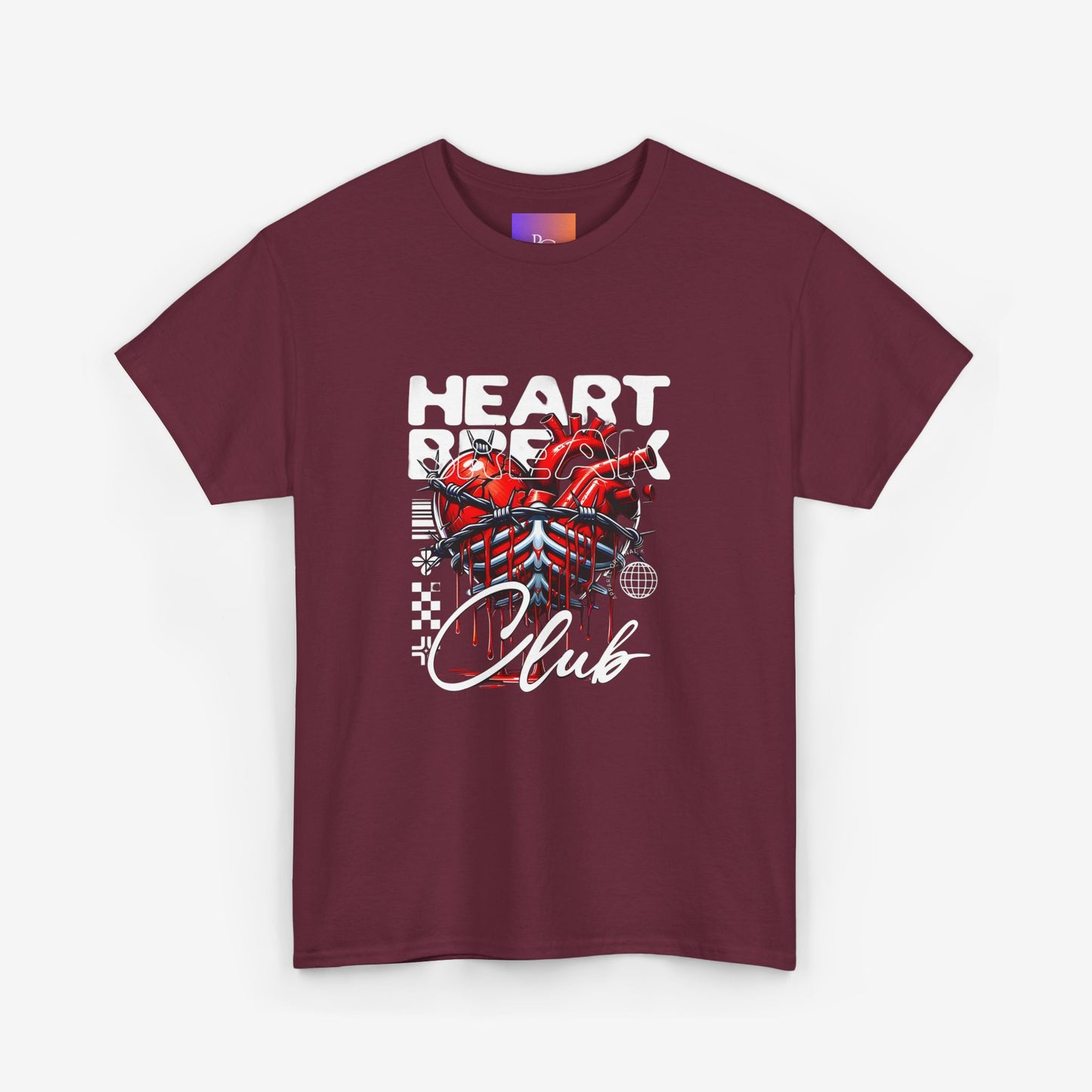 Graphics Heart Design Tee Maroon S 