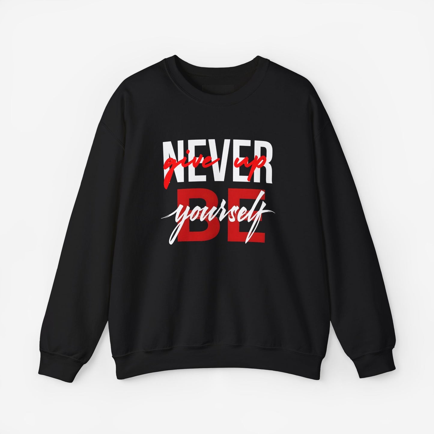 NEVER GIVE UP Sweatshirt Black S 