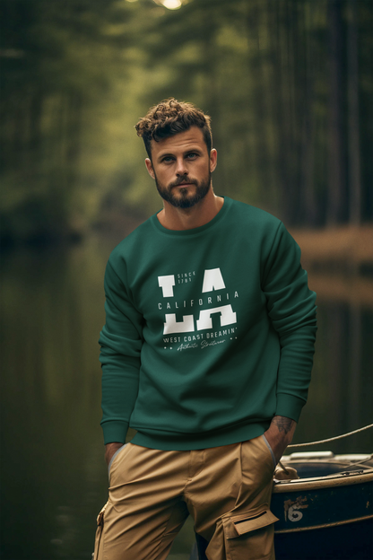 LA CALIFORNIA crewneck sweatshirt Forest Green S 