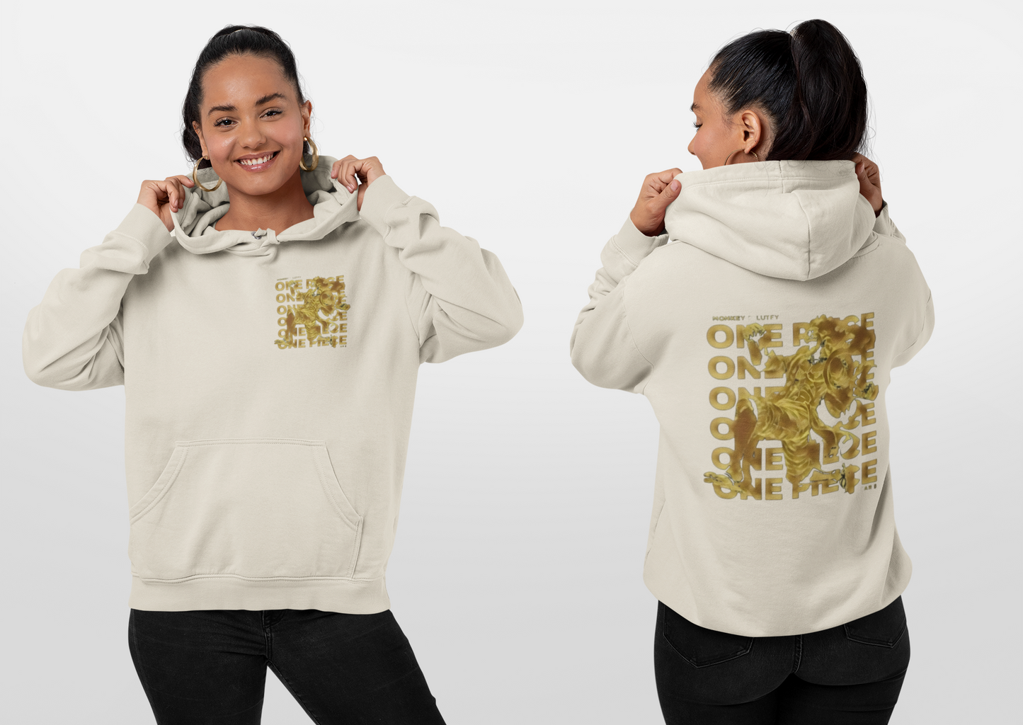 ONE PIECE Hooded Sweatshirt S Sand 