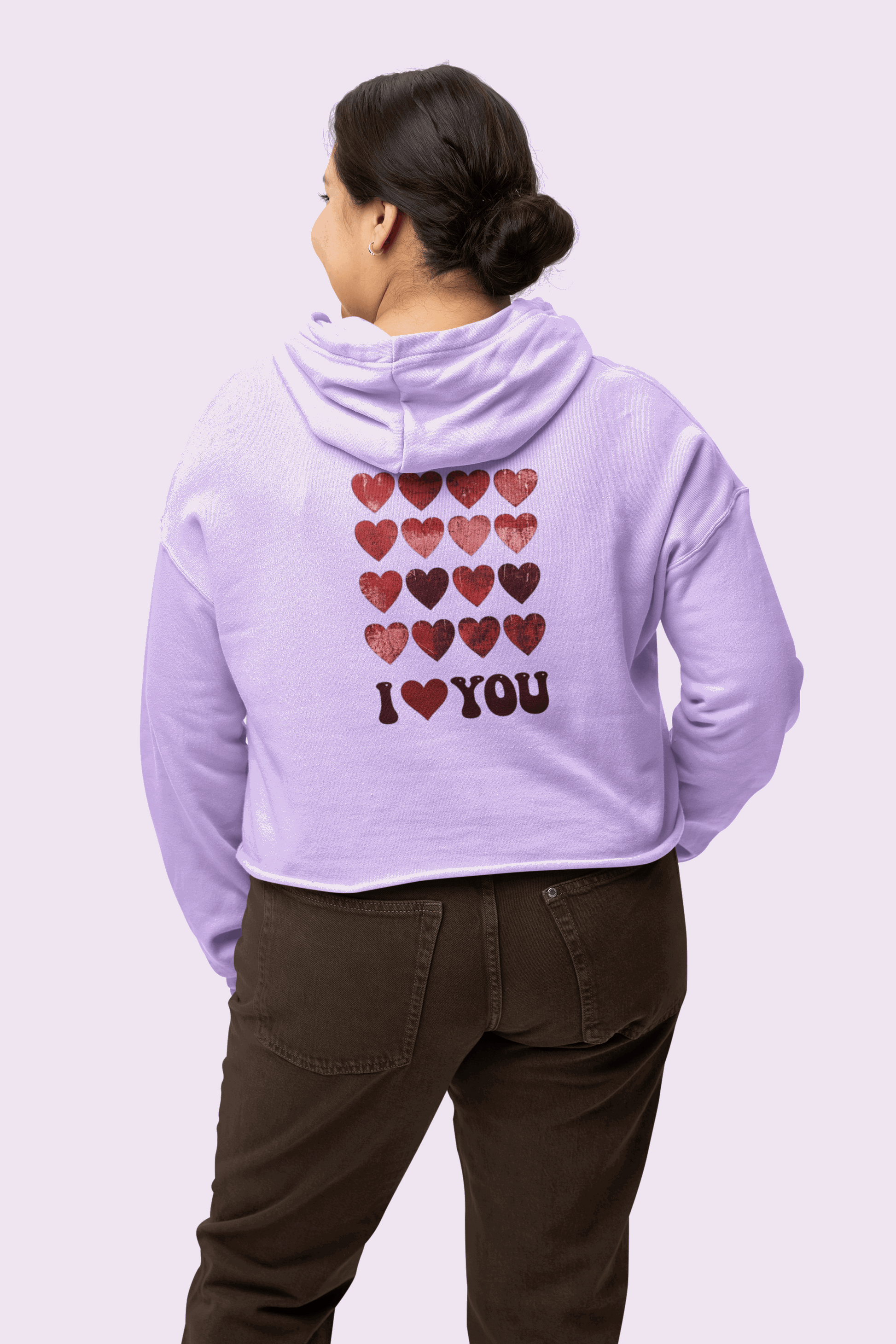 I Love You Crop Hoodie