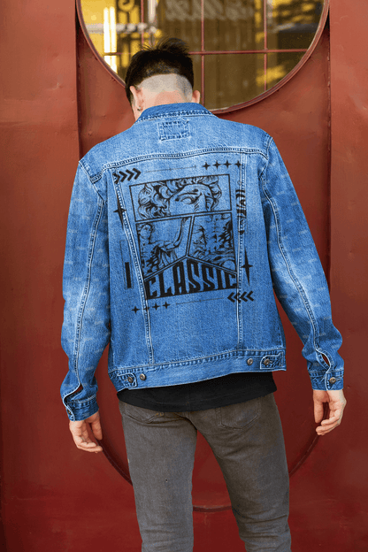 Classic Vintage Statue Men's Denim Jacket