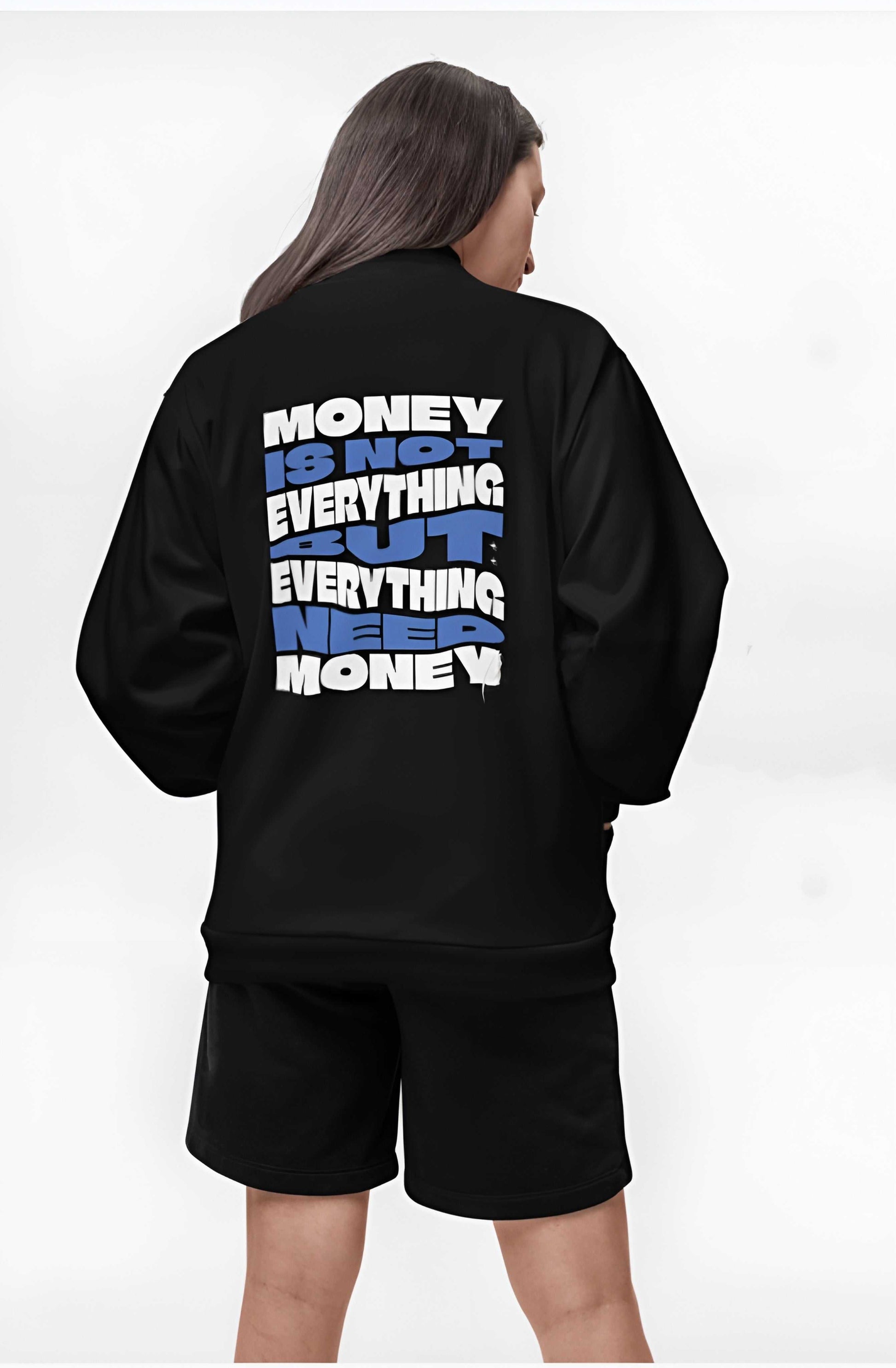 Men's Bomber Jacket - 'Money is Not Everything' Statement Style