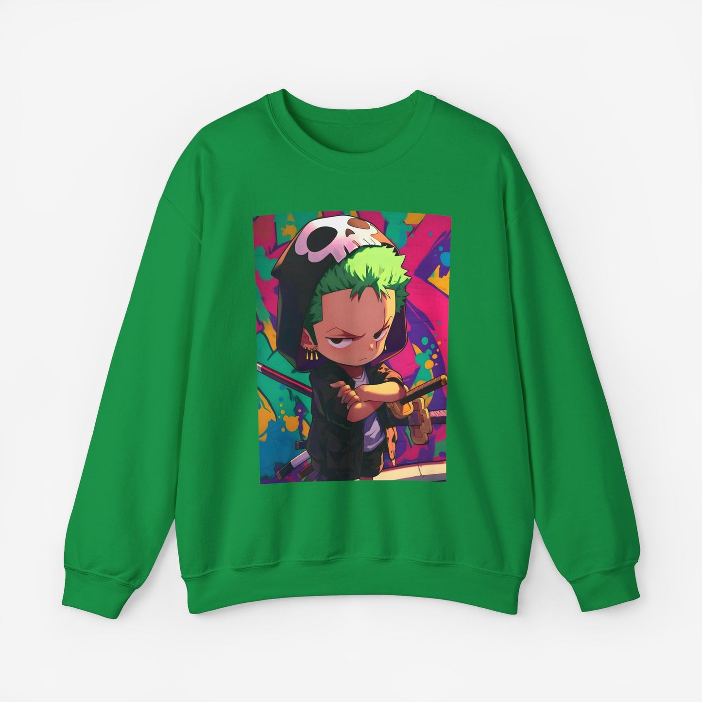 Zoro Cartoon Sweatshirt Irish Green S 