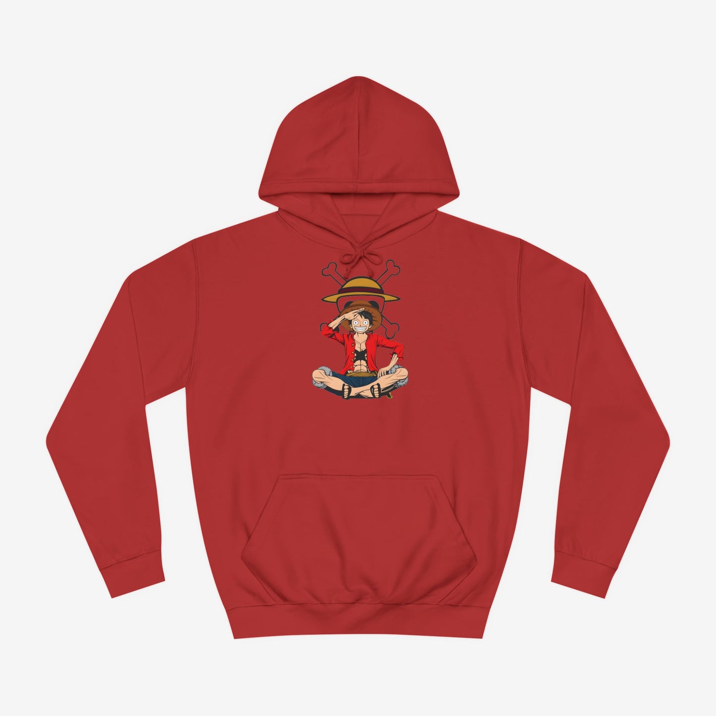 Luffy Custom Hoodie Fire Red XS 