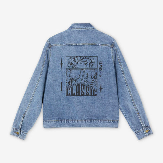 Classic Vintage Statue Men's Denim Jacket