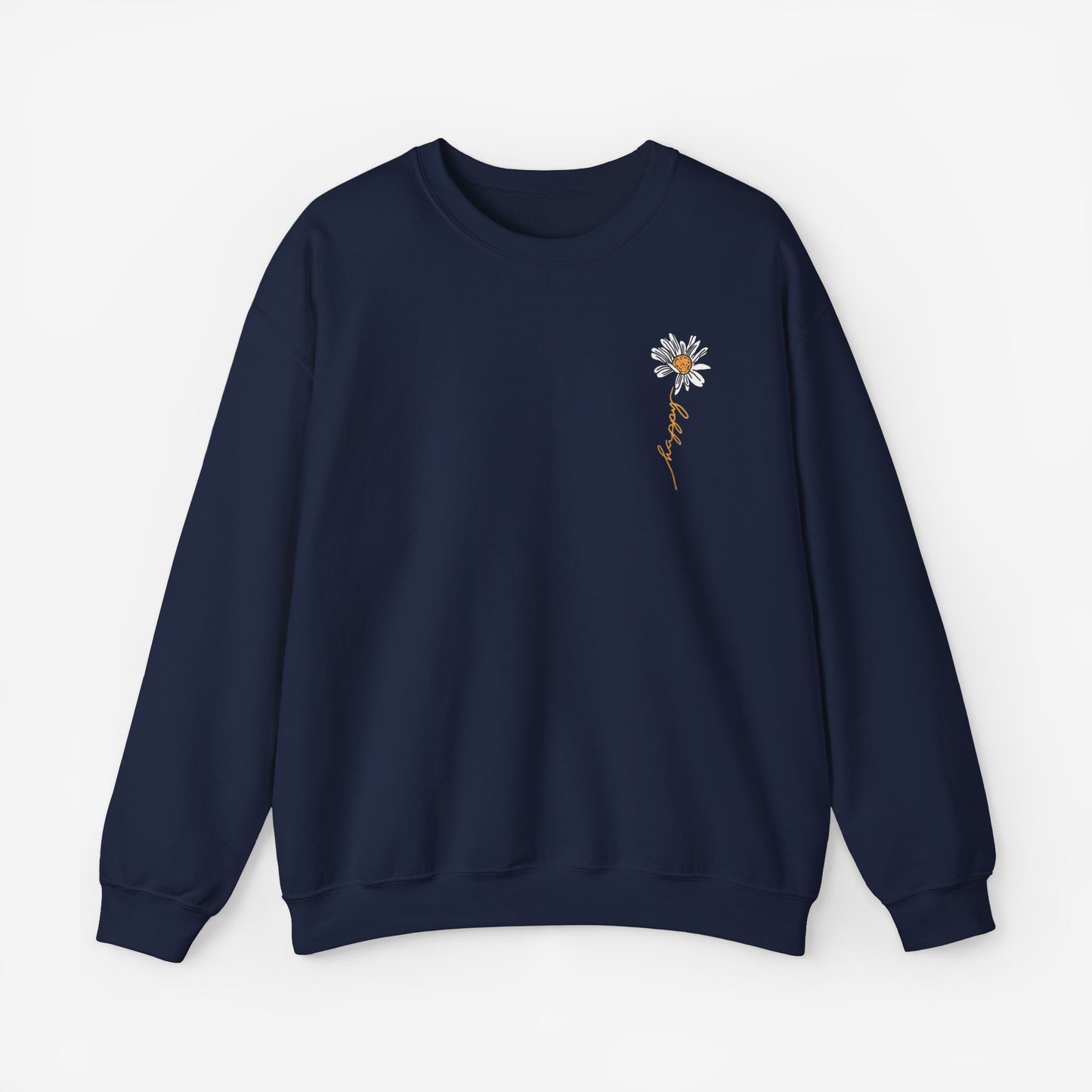 Letter & Floral Print Thermal Crewneck Sweatshirt