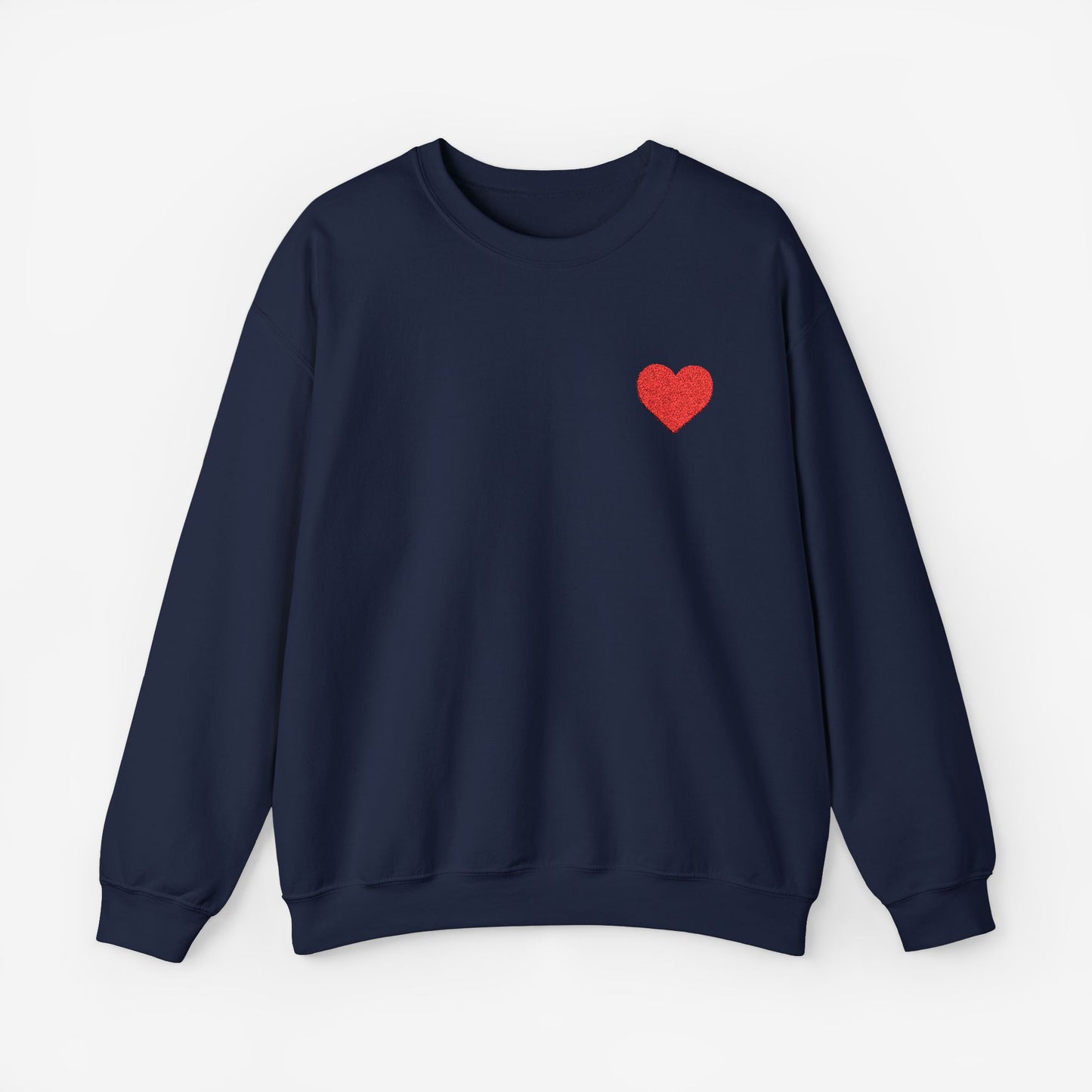 Embroidery Crewneck Sweatshirt Red Heart