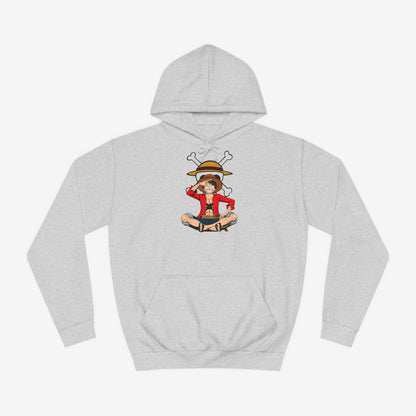 Luffy Custom Hoodie Heather Grey XS 