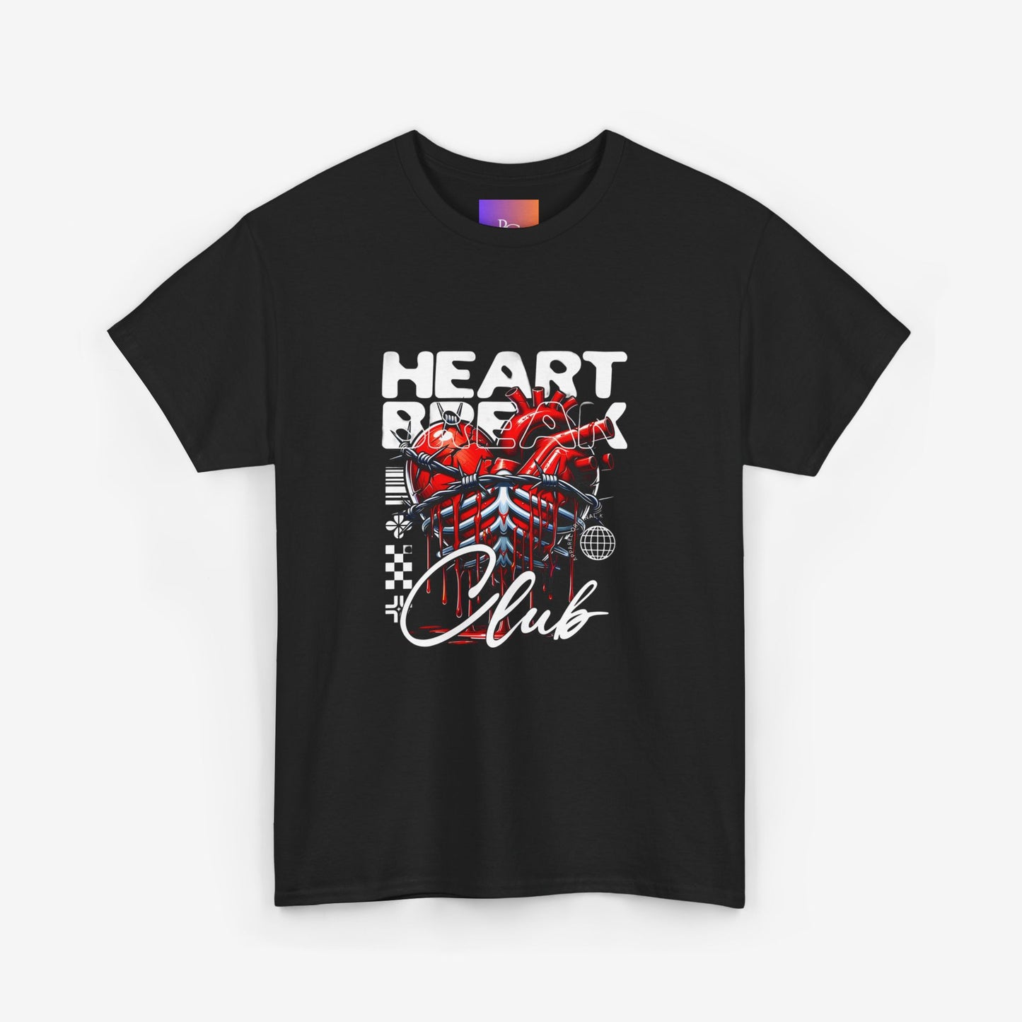 Graphics Heart Design Tee Black S 