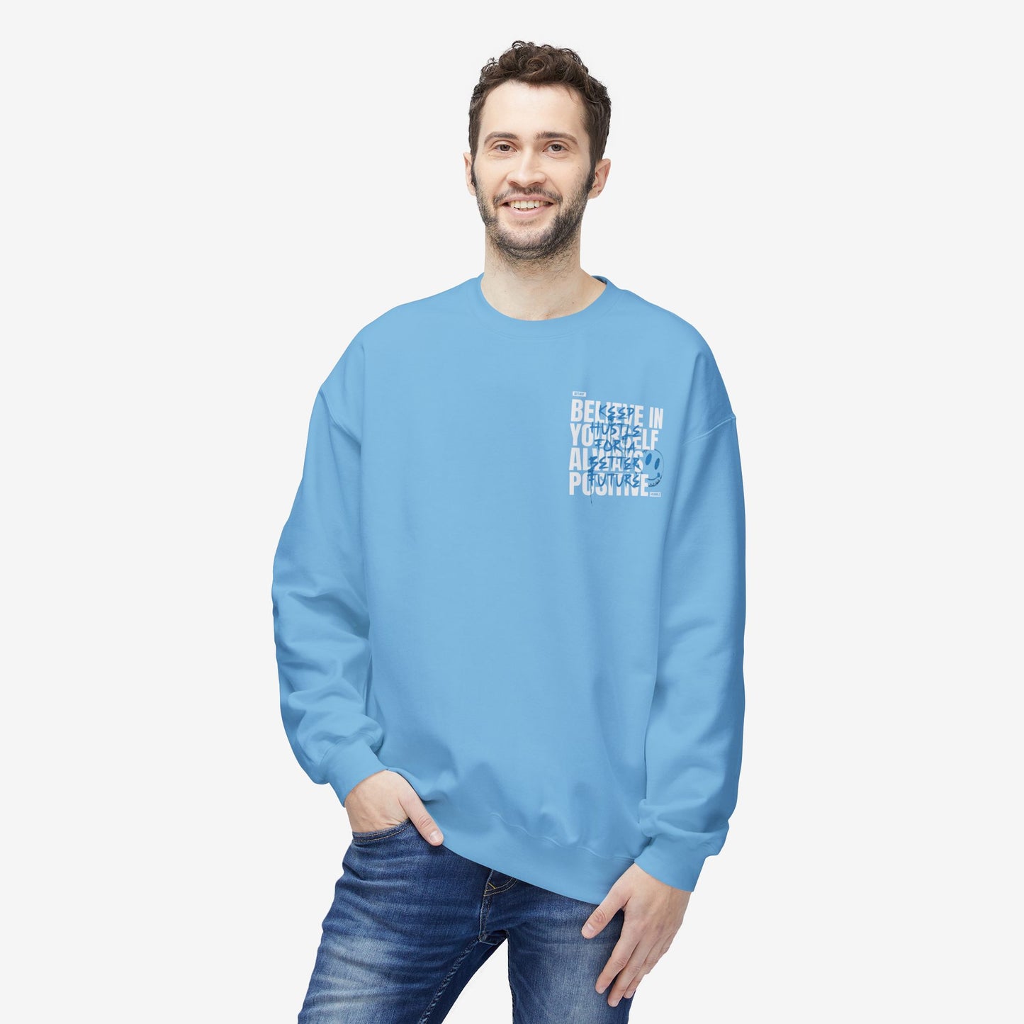 Believe in yourself crewneck sweatshirt Sky S 