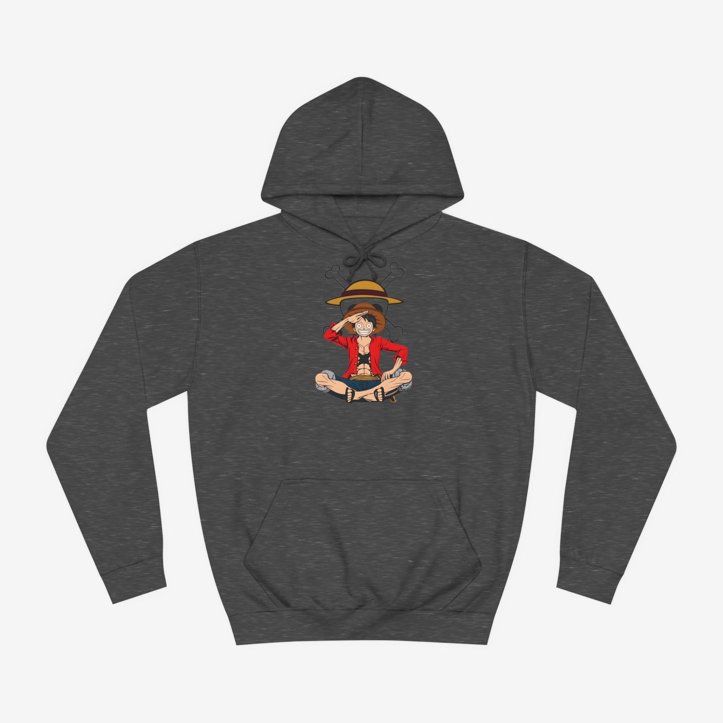 Luffy Custom Hoodie Charcoal XS 