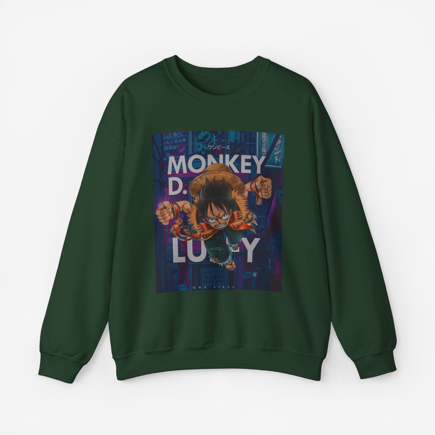 Luffy Sweatshirt S Forest Green 