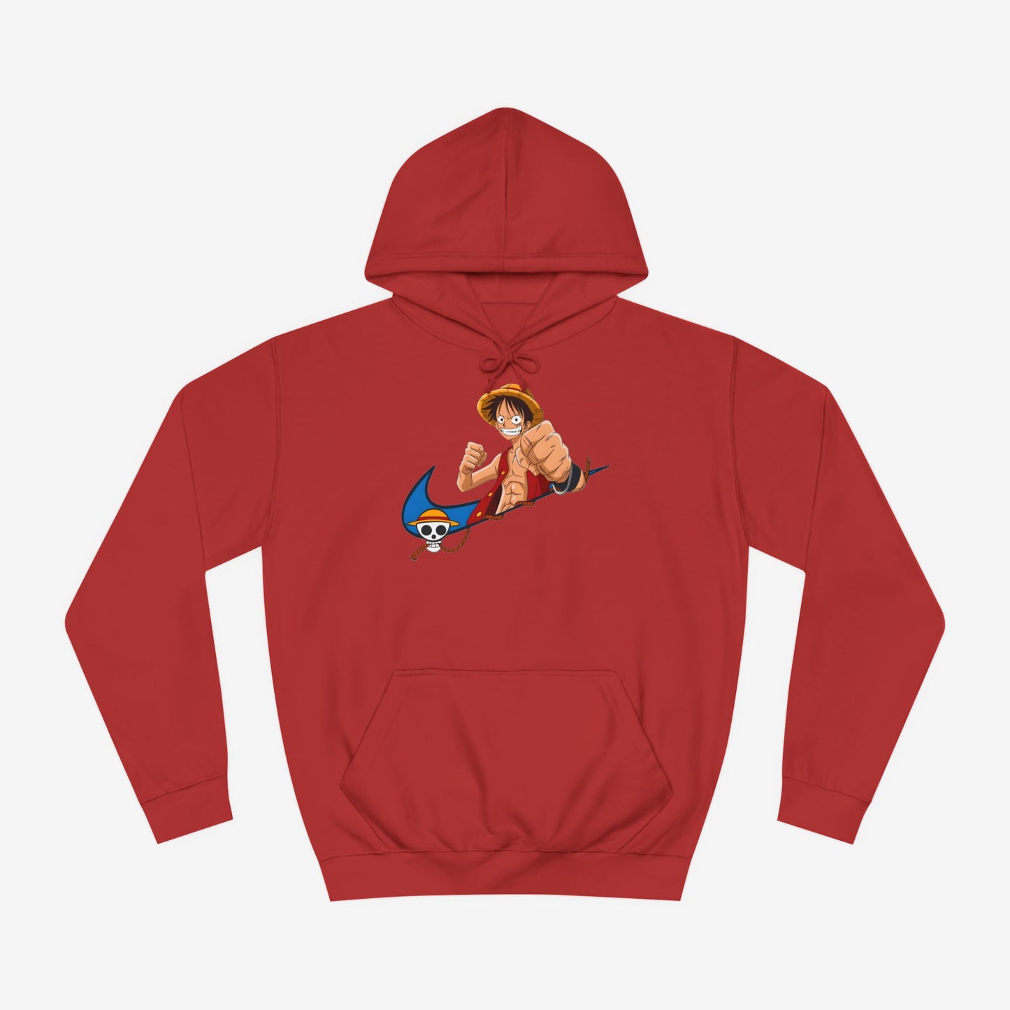 Nike Luffy Custom Hoodie Design Fire Red XS 