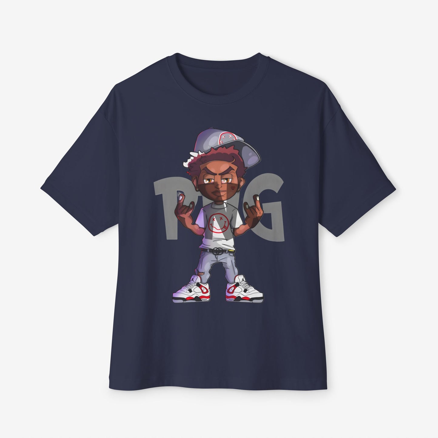 PNG Art Oversized Tshirt Navy XS 