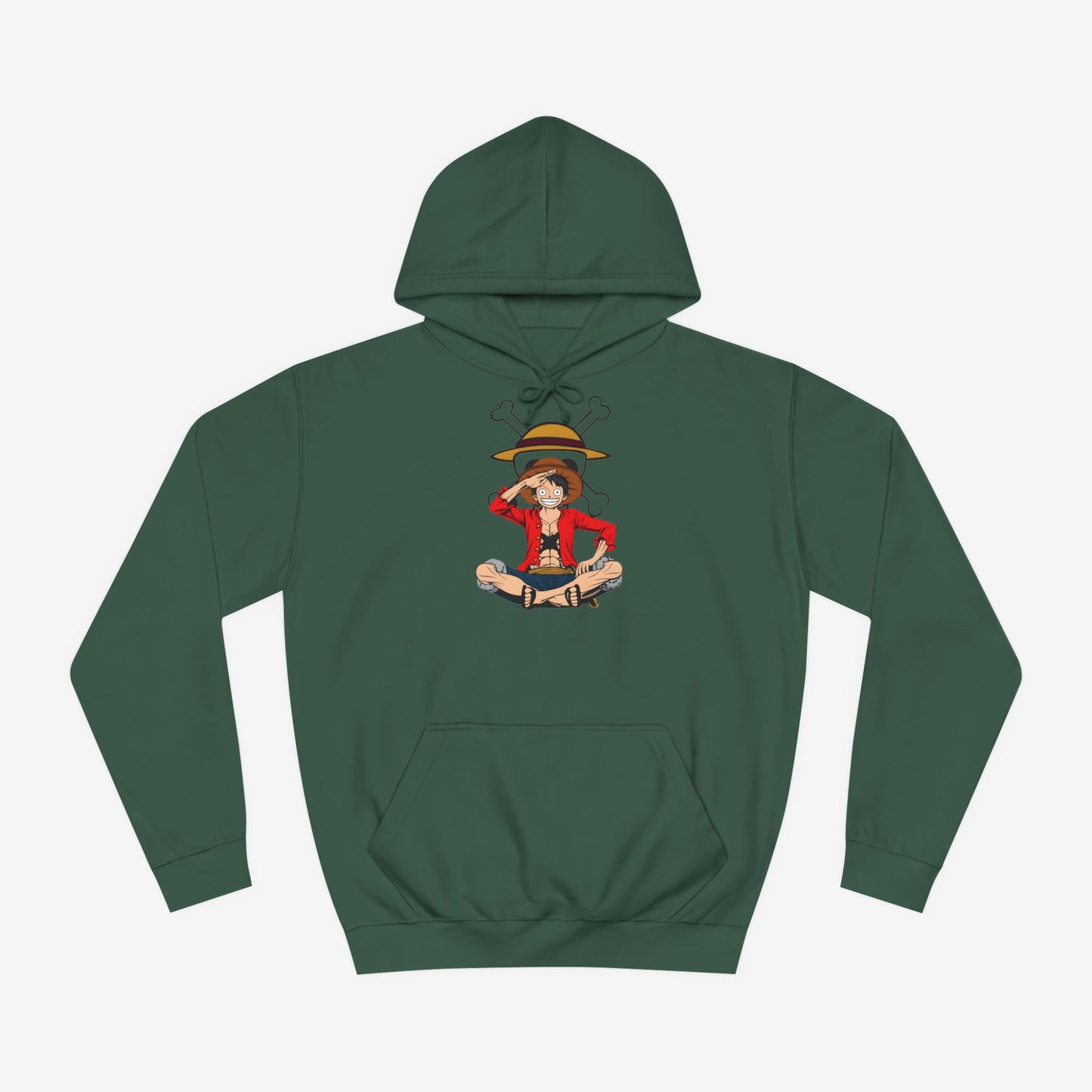 Luffy Custom Hoodie Bottle Green XS 