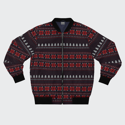 Men's Bomber Jacket Merry Christmas Pattern 