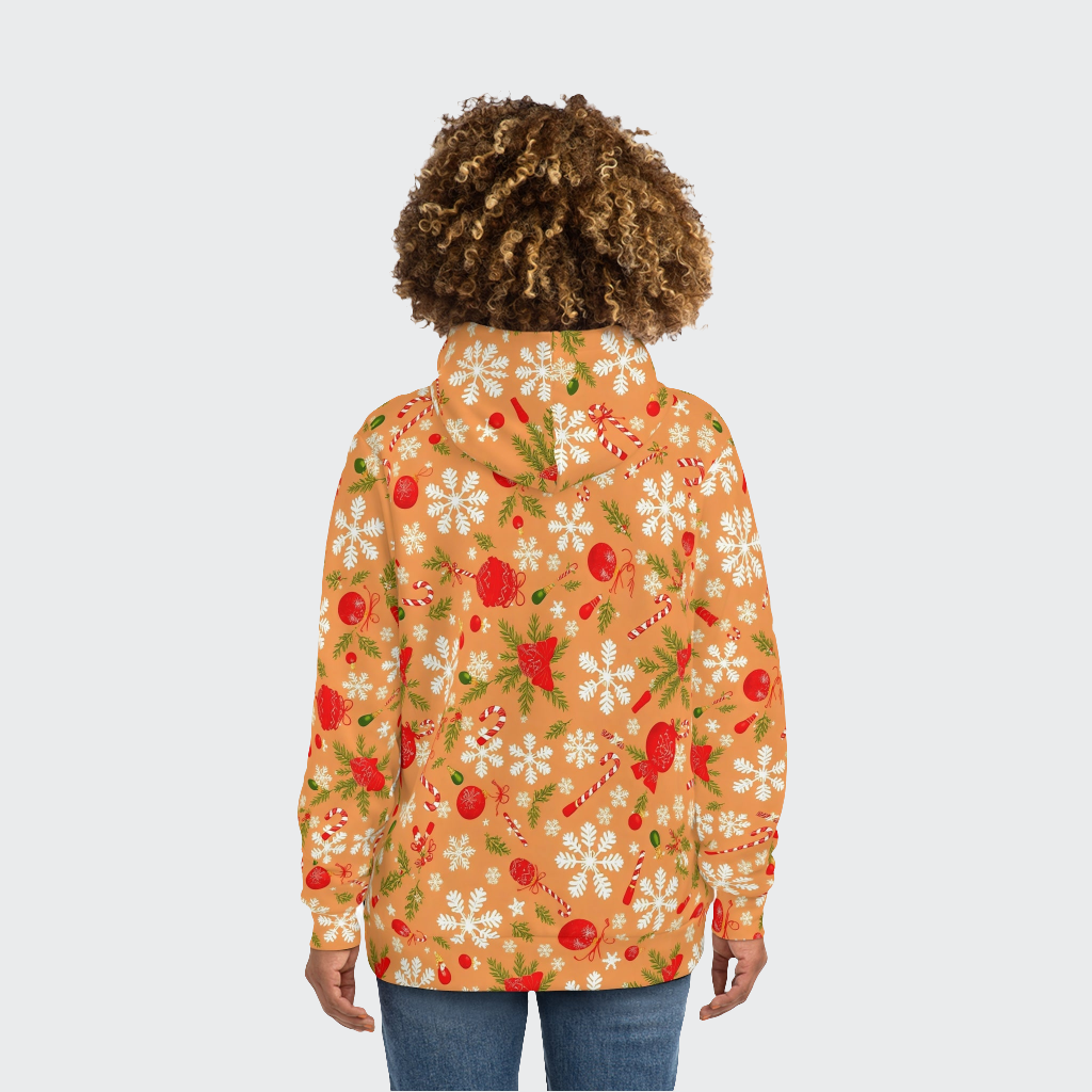 Orange Christmas Pattern Fashion Hoodie 