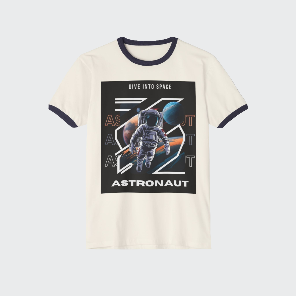 SPACE Custom T-Shirt Natural/Midnight Navy XS 