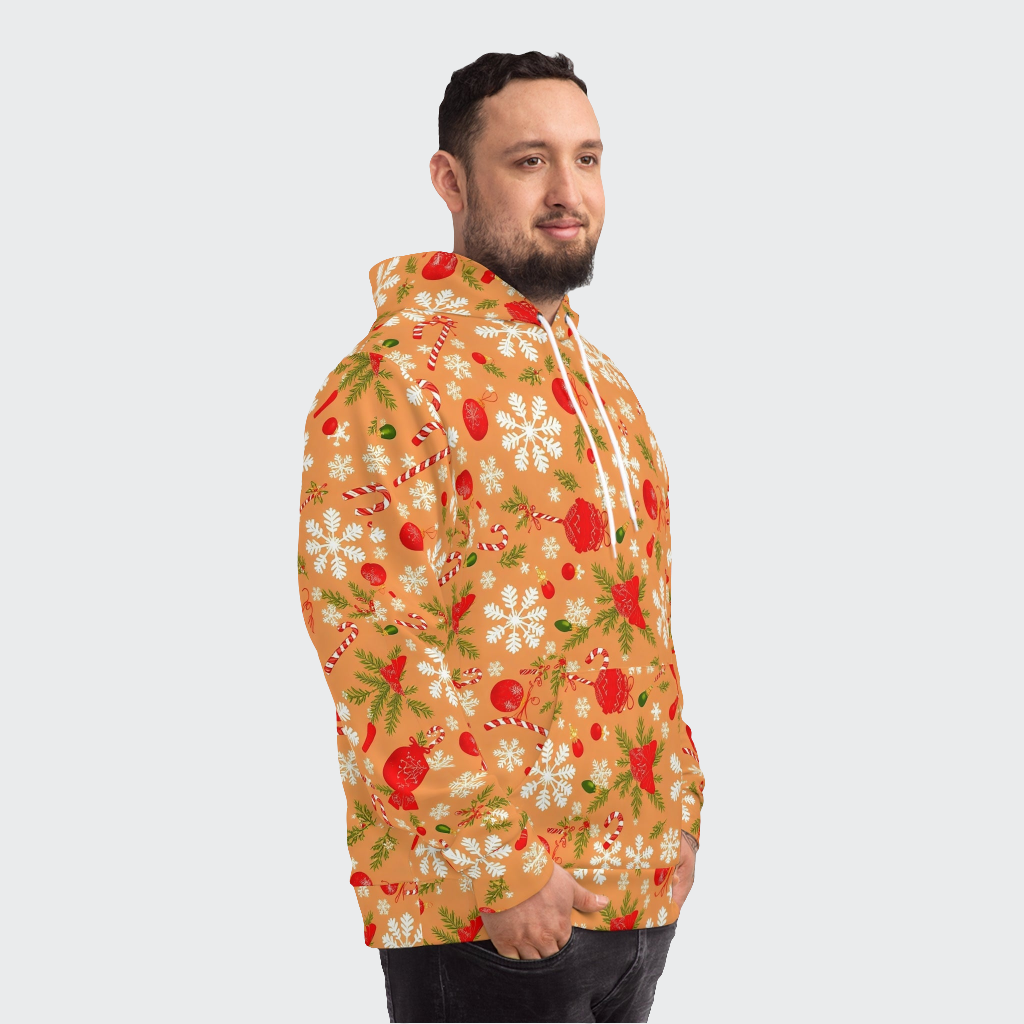 Orange Christmas Pattern Fashion Hoodie 