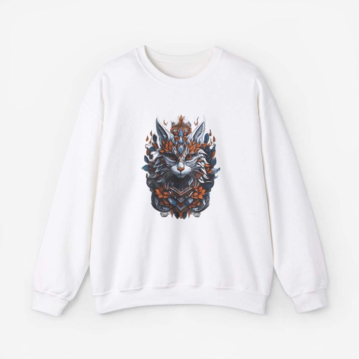 Cat Mandalas artwork Sweatshirt Crew neckDTGEmbroidery