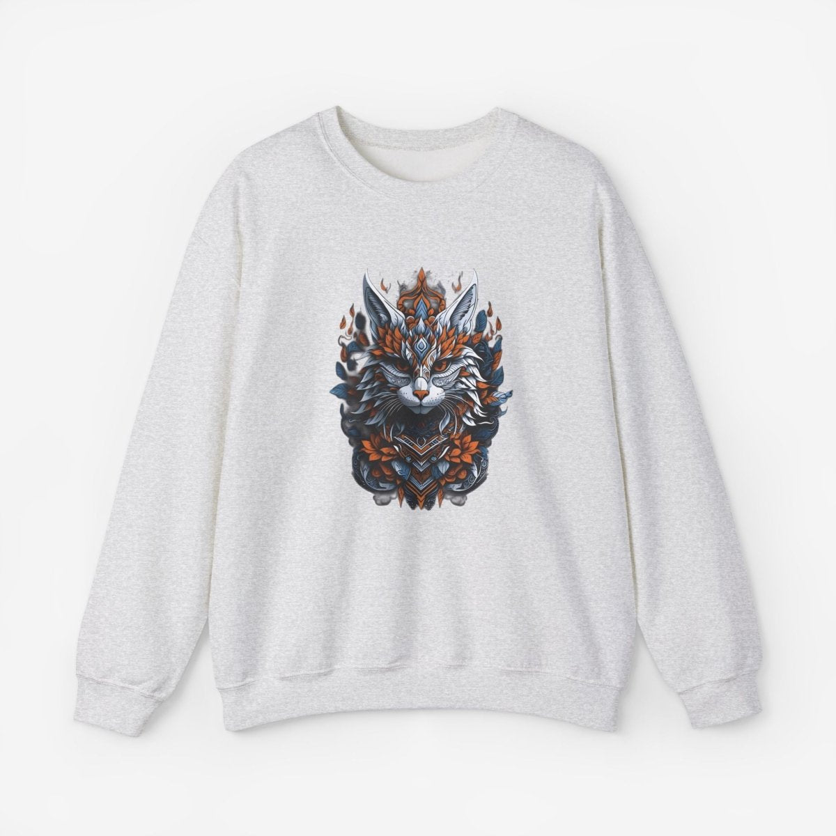 Cat Mandalas artwork Sweatshirt Crew neckDTGEmbroidery