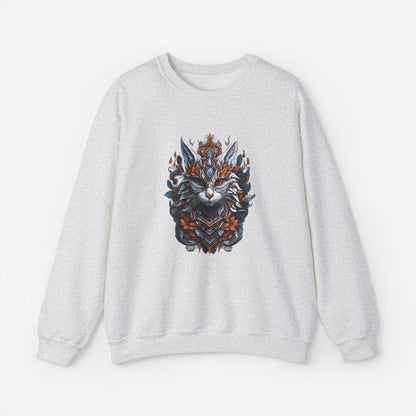 Cat Mandalas artwork Sweatshirt Crew neckDTGEmbroidery