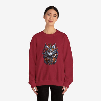 Cat Mandalas artwork Sweatshirt Crew neckDTGEmbroidery