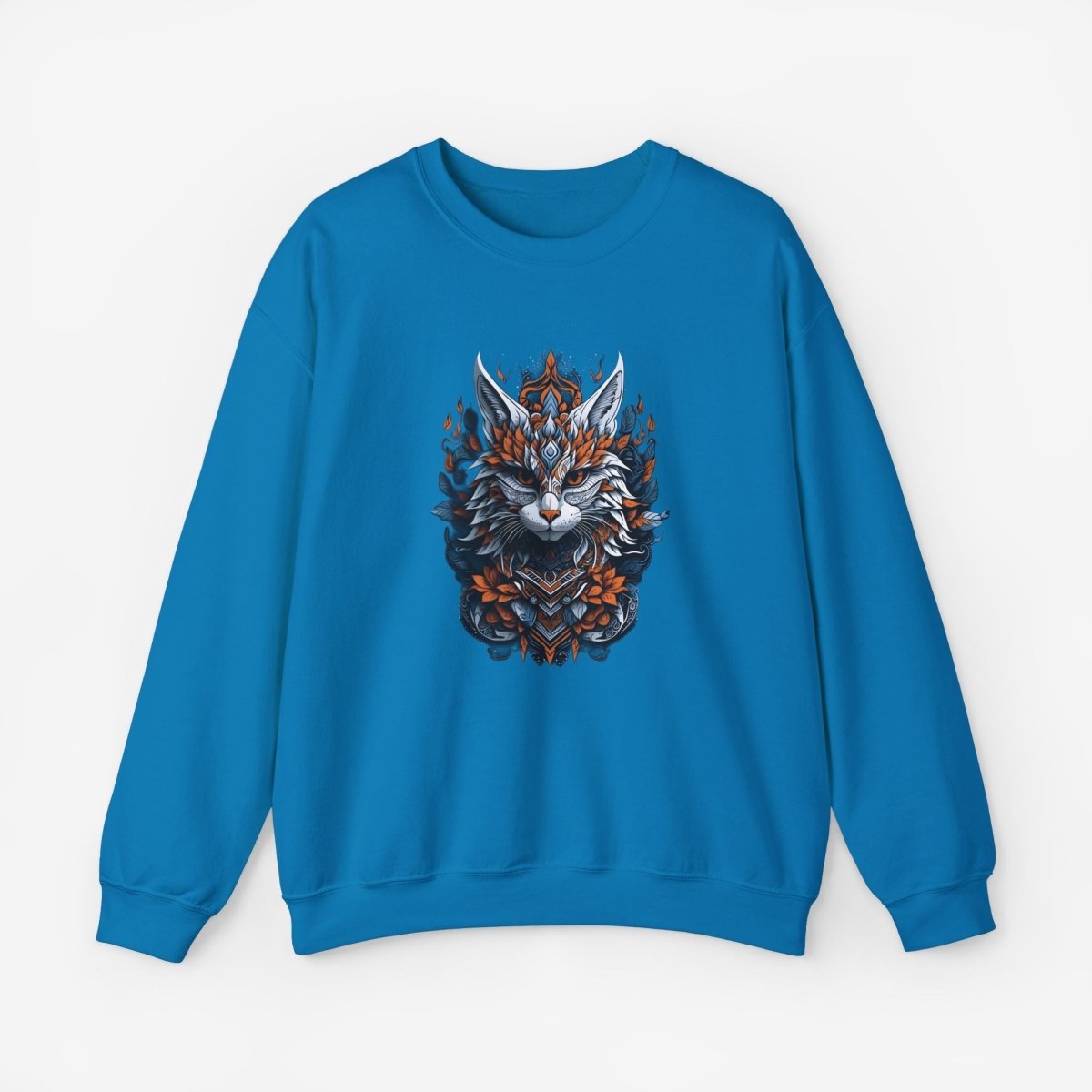 Cat Mandalas artwork Sweatshirt Crew neckDTGEmbroidery