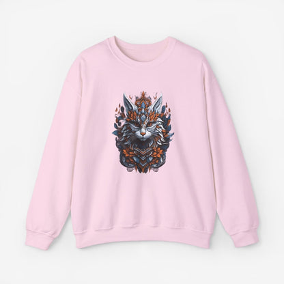 Cat Mandalas artwork Sweatshirt Crew neckDTGEmbroidery