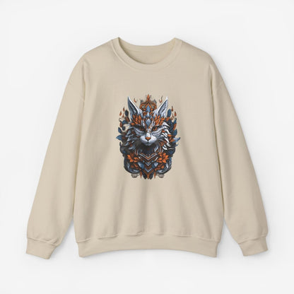 Cat Mandalas artwork Sweatshirt Crew neckDTGEmbroidery