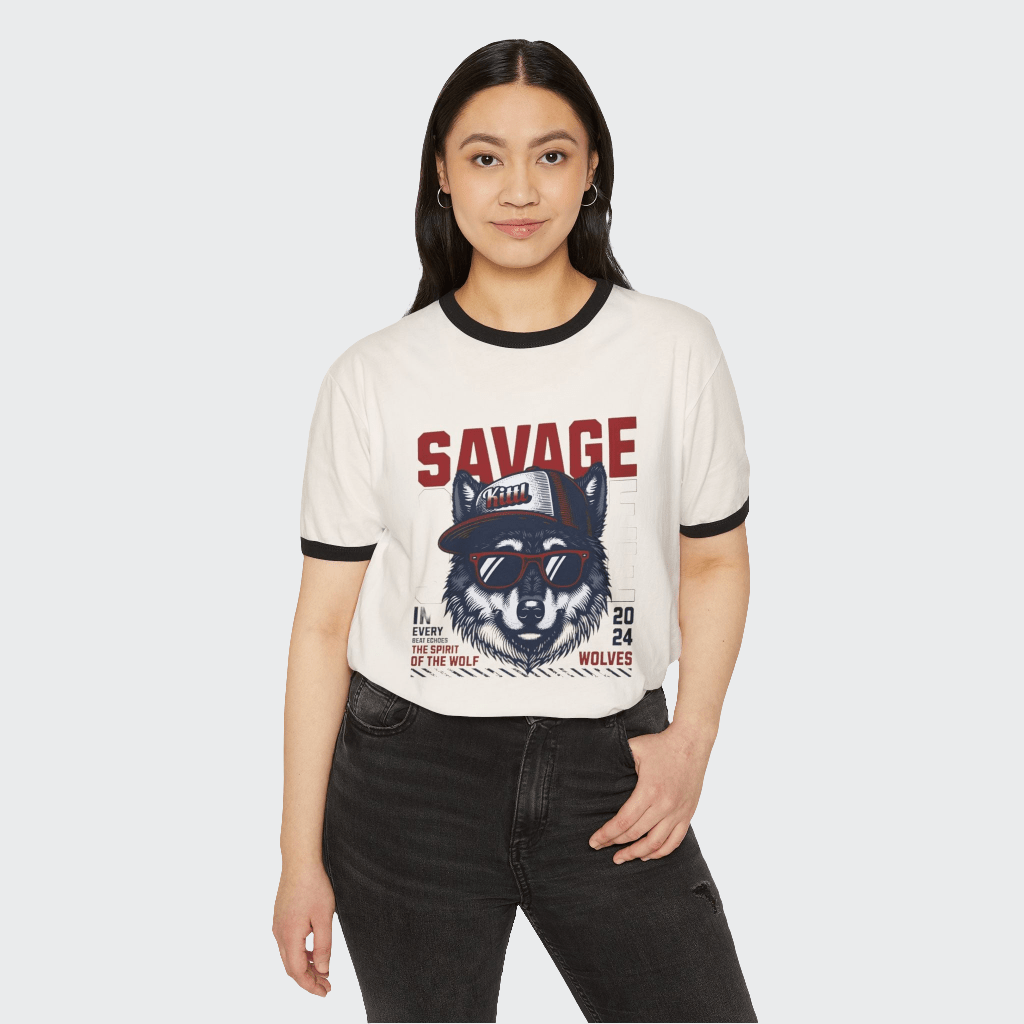 Custom T-Shirt Savage Design CottonCrew neckDTG