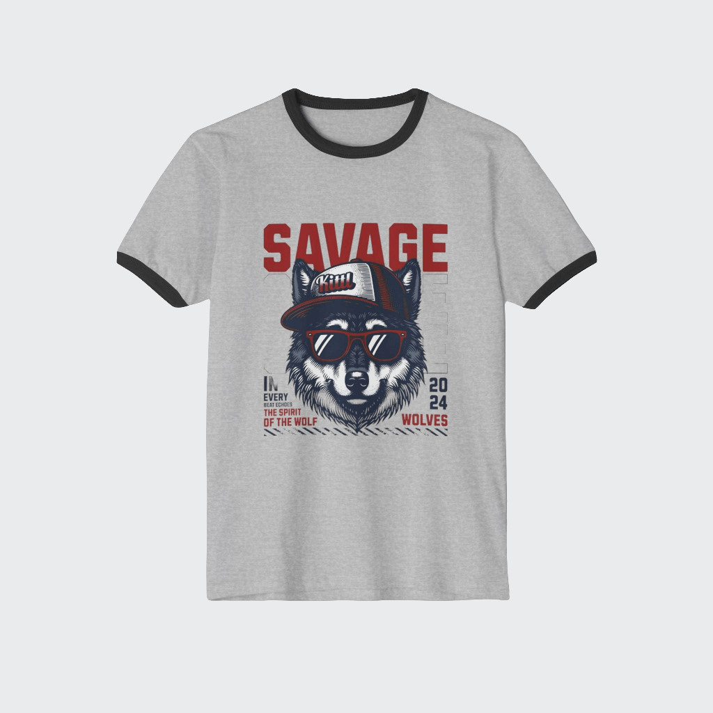 Custom T-Shirt Savage Design CottonCrew neckDTG