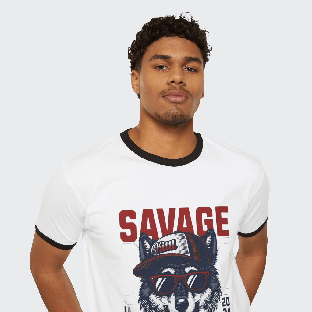 Custom T-Shirt Savage Design CottonCrew neckDTG