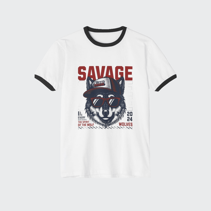 Custom T-Shirt Savage Design CottonCrew neckDTG