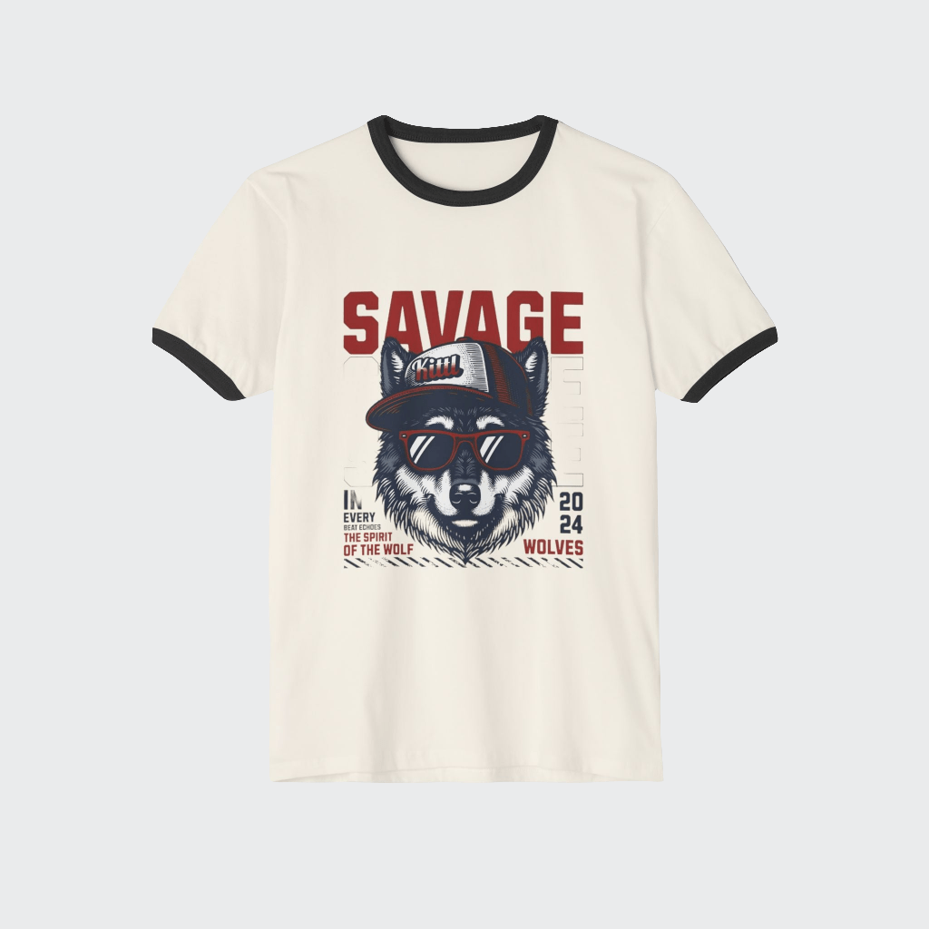 Custom T-Shirt Savage Design CottonCrew neckDTG