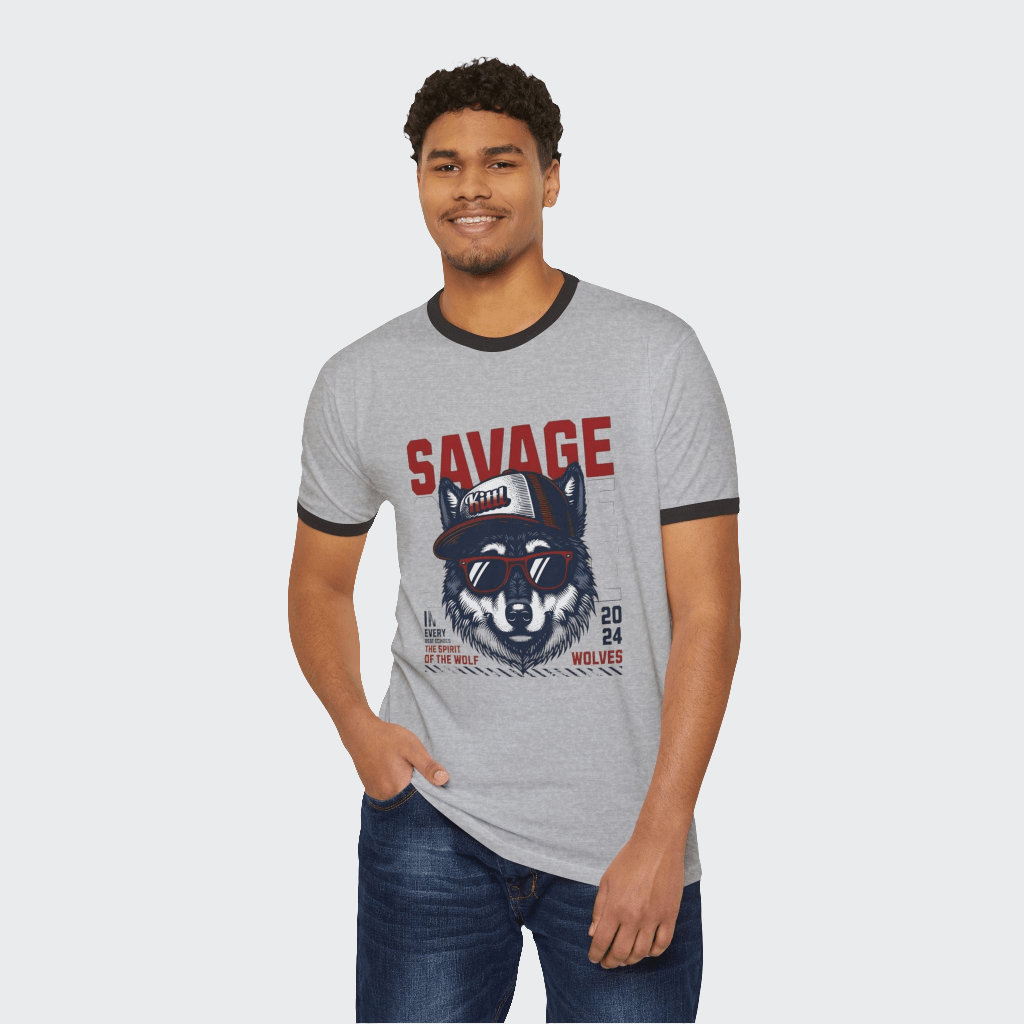 Custom T-Shirt Savage Design CottonCrew neckDTG